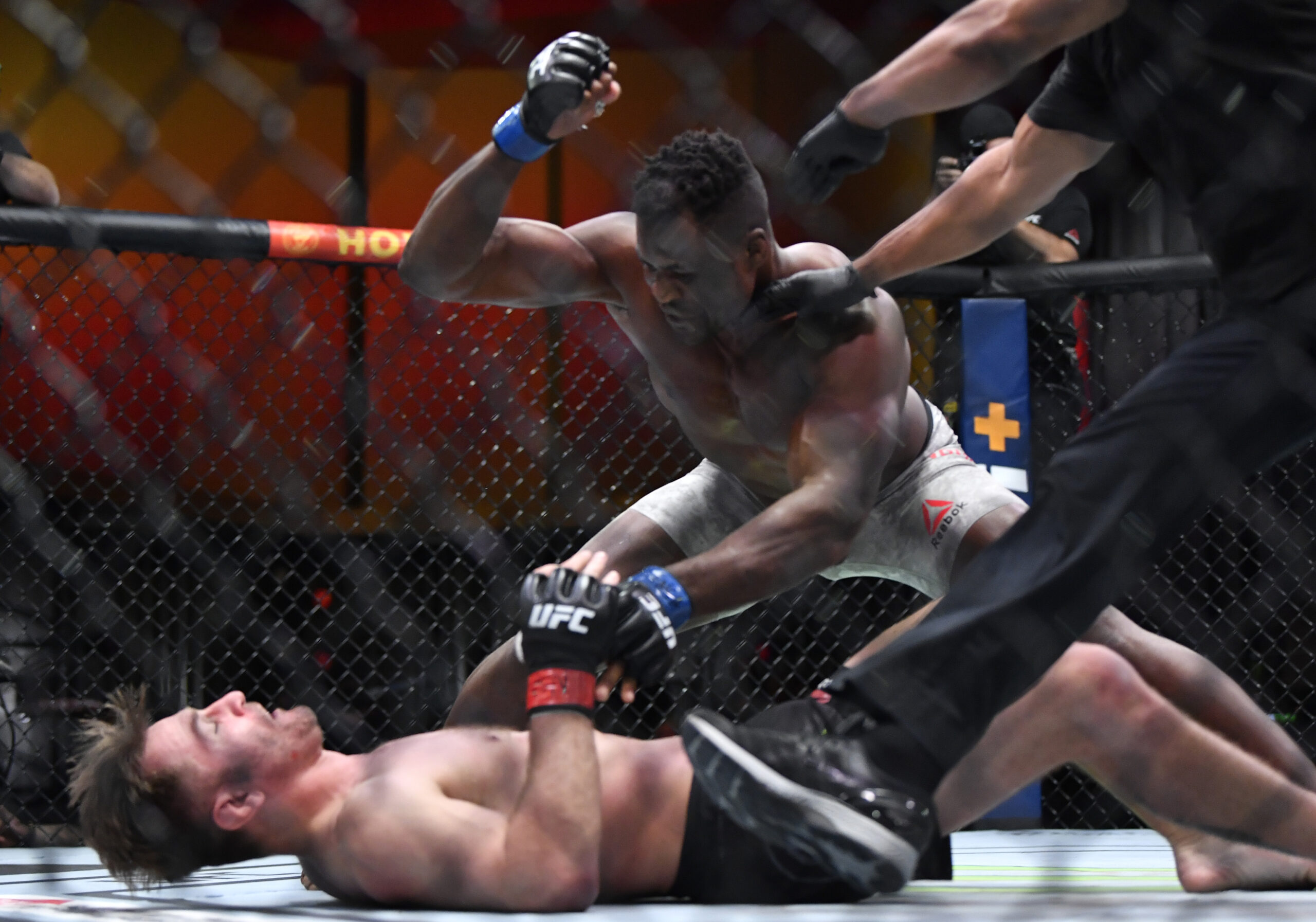 Francis Ngannou punches Stipe Miocic